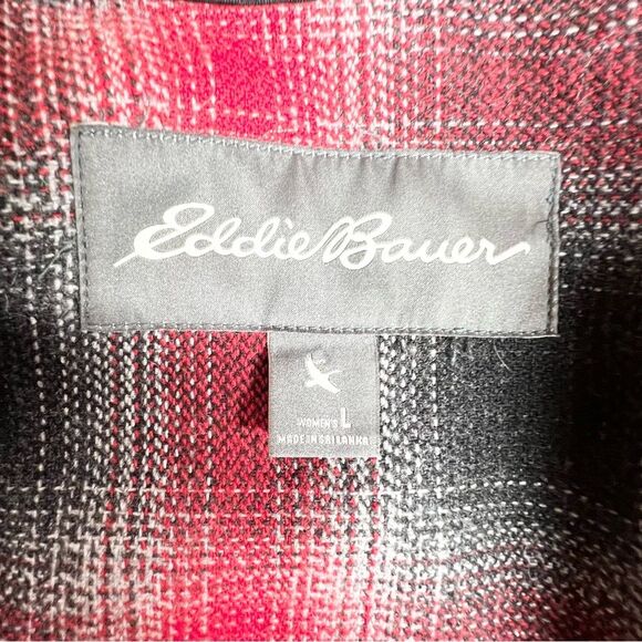 Eddie Bauer Sonoma Plaid Wool Blend Cape Poncho Sweater Large - Picture 8 of 10